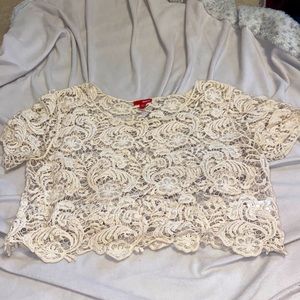 Lace see thru crop top
